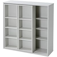 Amazon｜山善(YAMAZEN) 書棚 ホワイトウォッシュ 90×29×92cm スライド